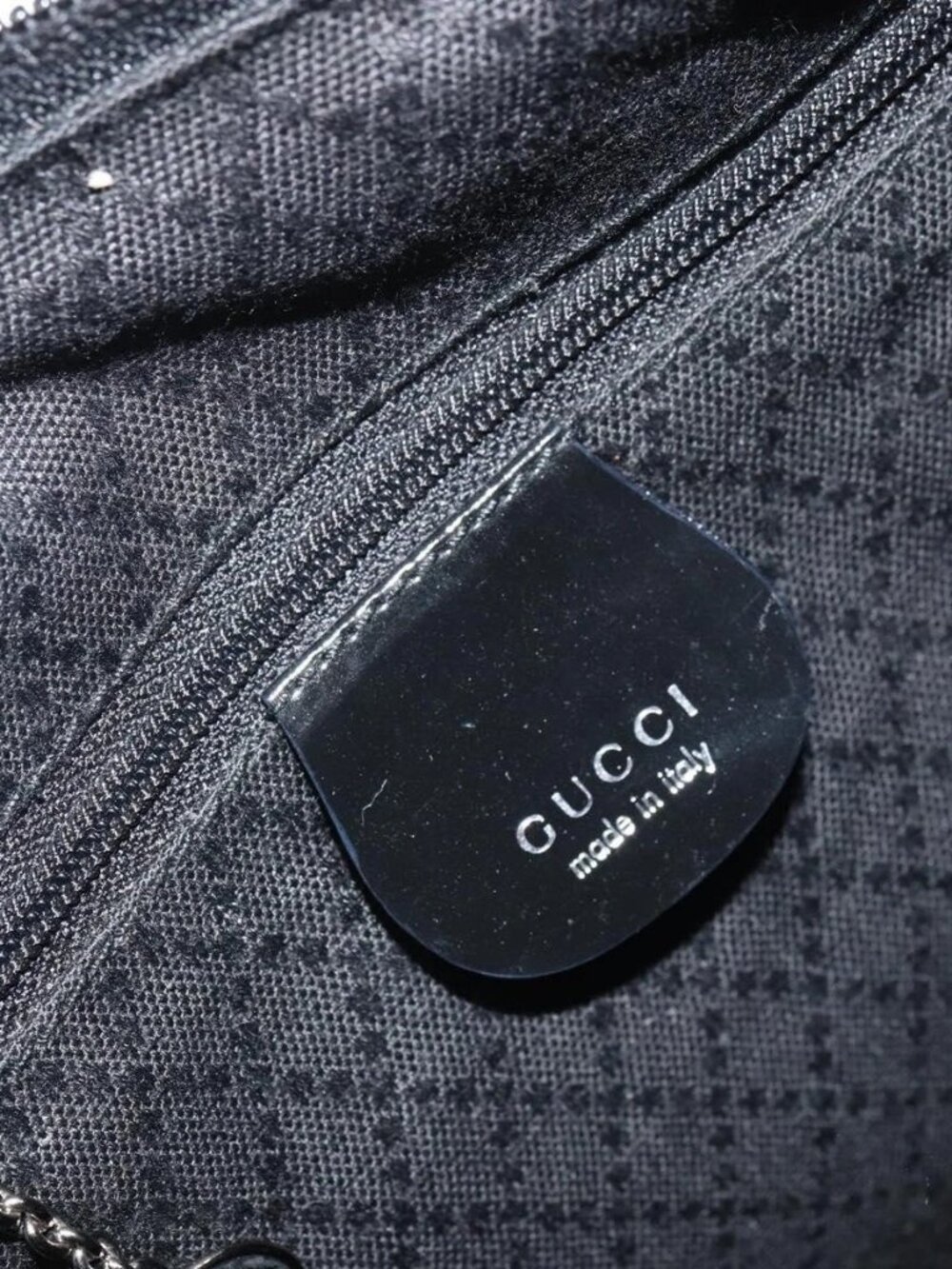 GUCCI Bamboo Hand Bag Nylon Leather Black Silver 000 2404 0509 Auth bs31893 - Picture 13 of 16